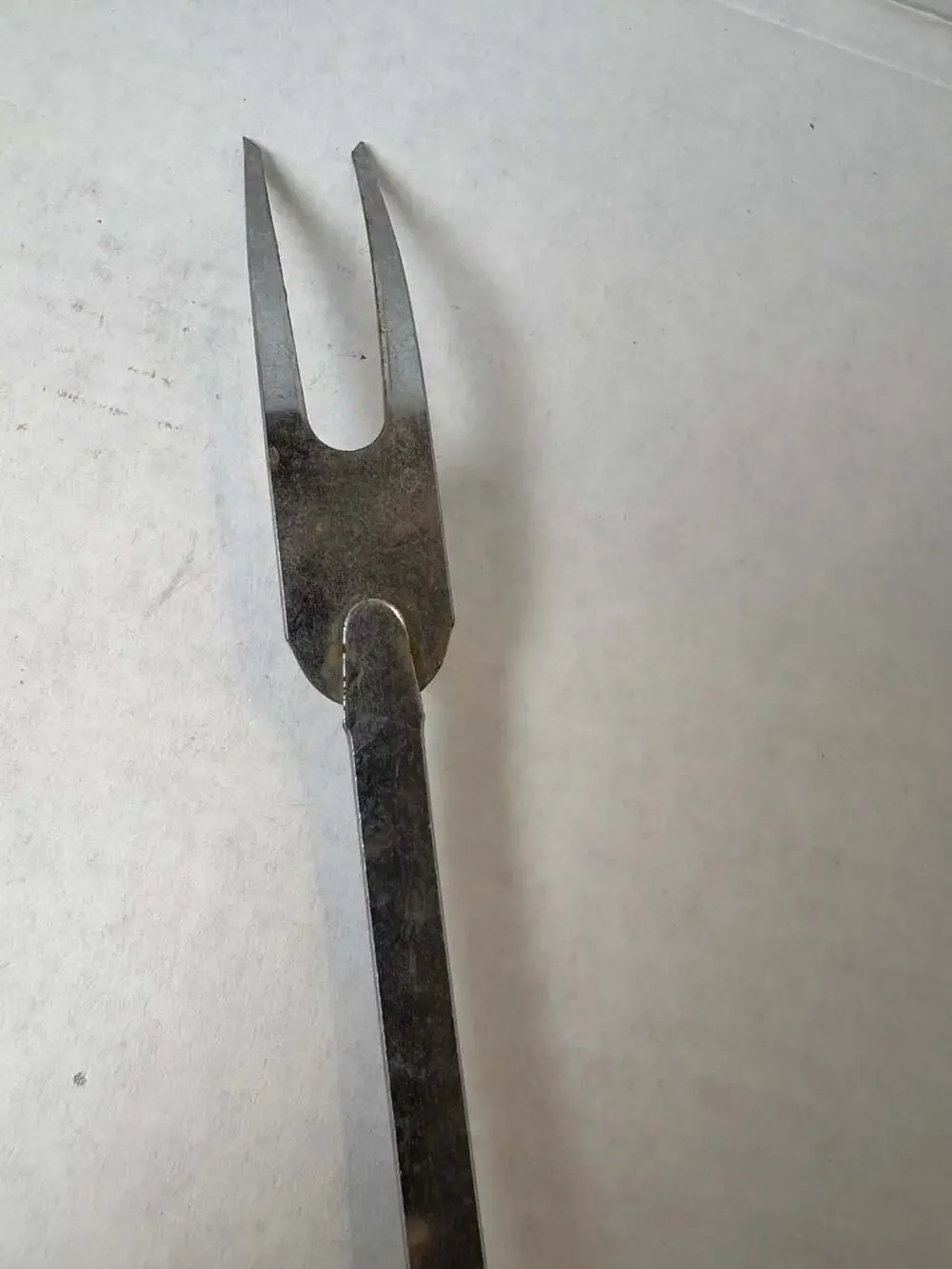 Vintage EKCO Two Prong Meat Serving Fork with Black Plastic Handle